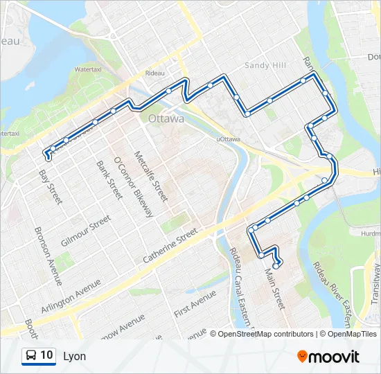 Plan de la ligne 10 de bus