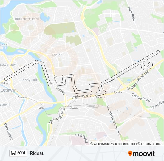 624 Bus Line Map