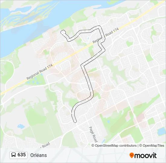 635 Bus Line Map