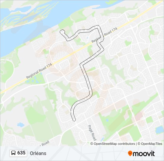 635 Bus Line Map