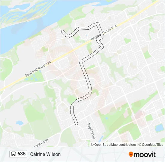 635 Bus Line Map