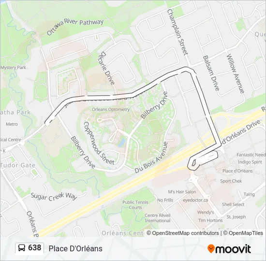 638 Bus Line Map