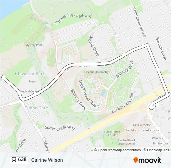 638 Bus Line Map