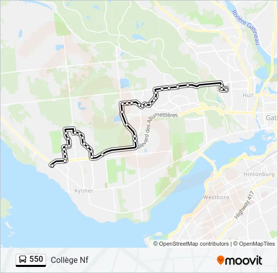 550 Bus Line Map