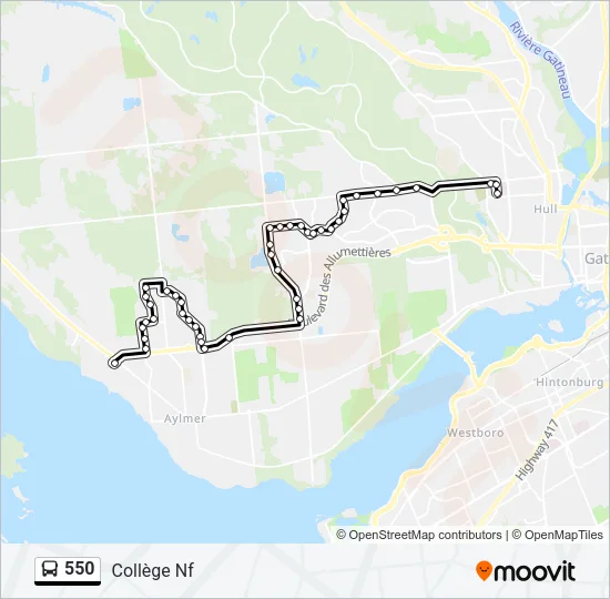 550 Bus Line Map