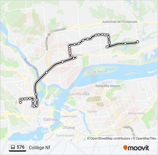 576 Bus Line Map