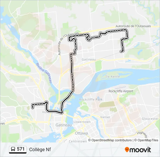 571 Bus Line Map