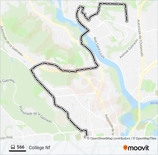 566 Bus Line Map