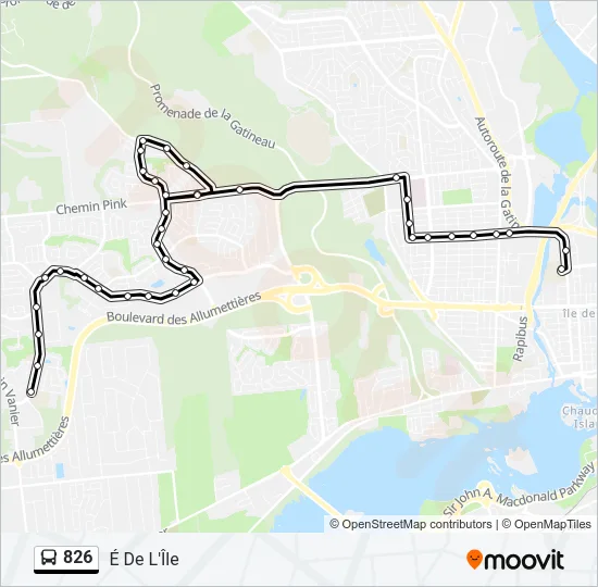 826 Bus Line Map
