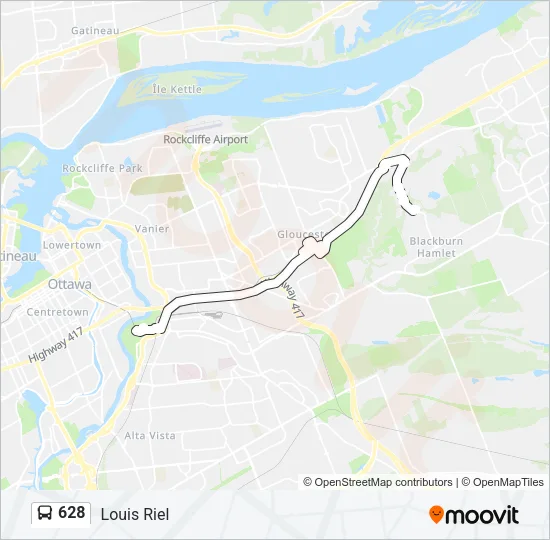 628 Bus Line Map