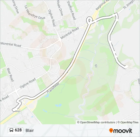 628 Bus Line Map