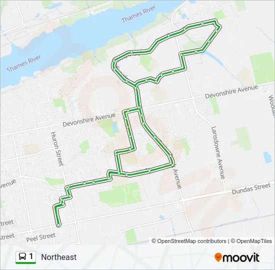 1 Bus Line Map