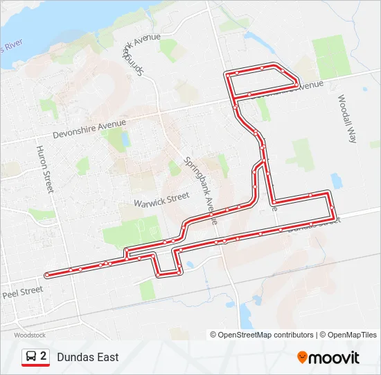 2 Bus Line Map