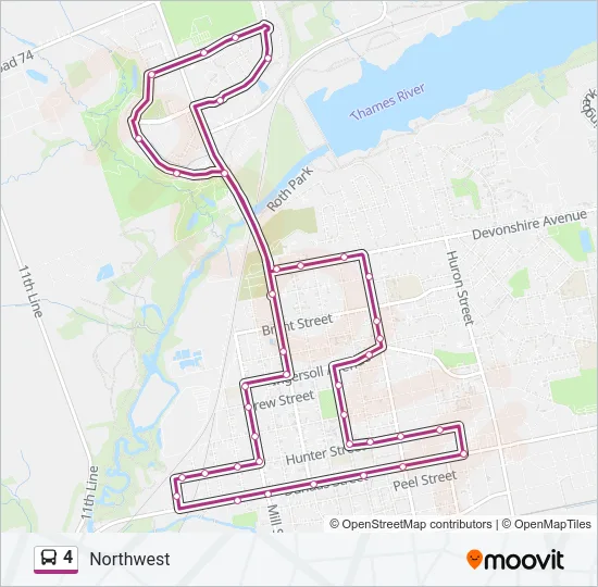 4 Bus Line Map