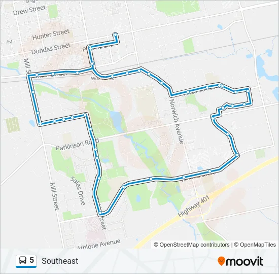 5 Bus Line Map