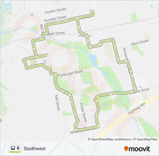 6 Bus Line Map