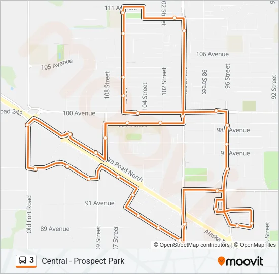 3 Bus Line Map