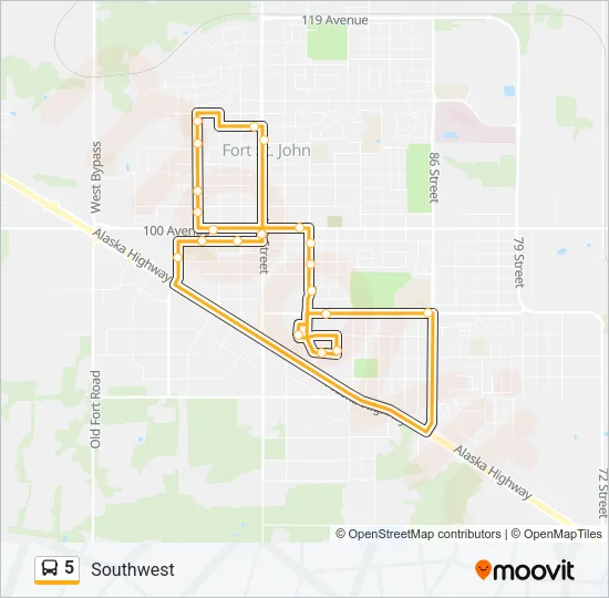 5 Bus Line Map