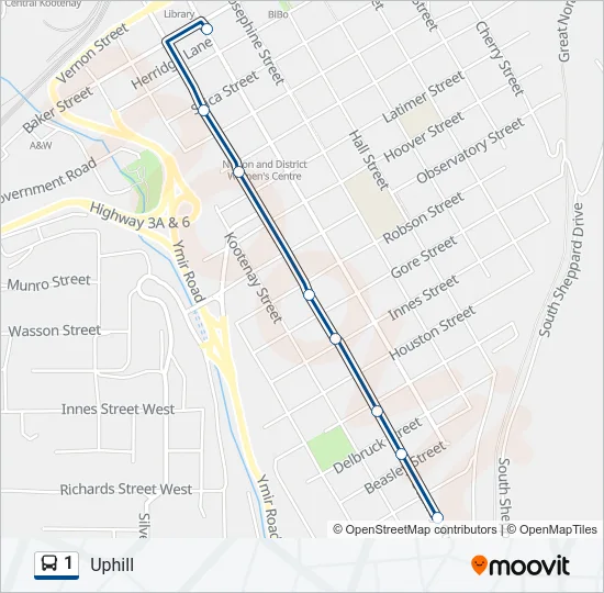 1 Bus Line Map