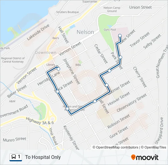 1 Bus Line Map