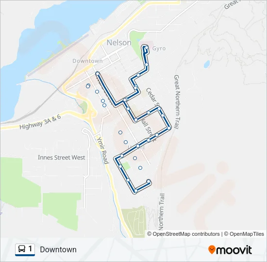1 Bus Line Map