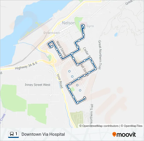 1 Bus Line Map