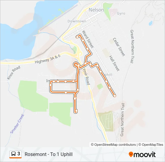 3 Bus Line Map