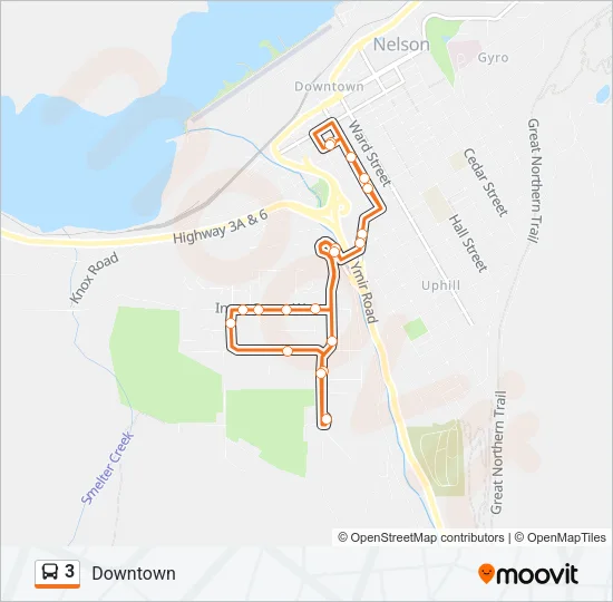3 Bus Line Map