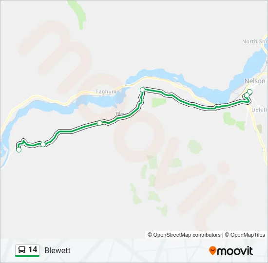 14 Bus Line Map