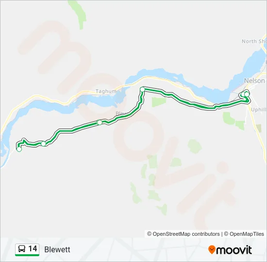 14 Bus Line Map