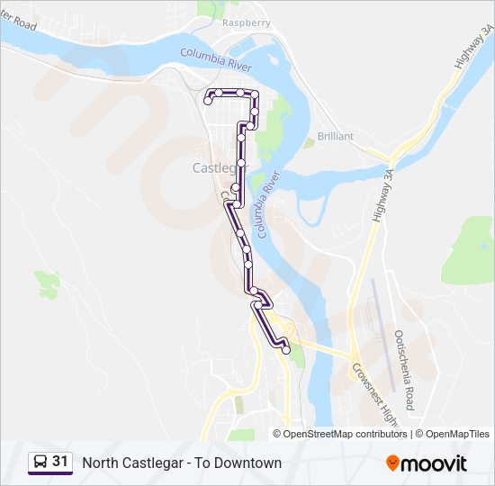 31 Bus Line Map