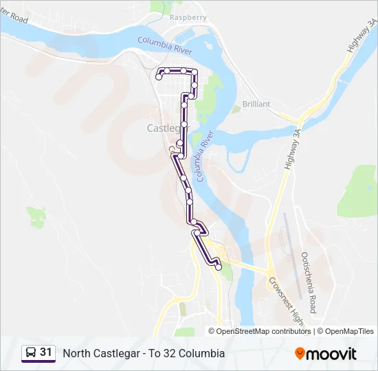 31 Bus Line Map