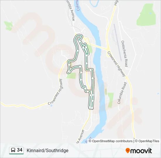 34 Bus Line Map