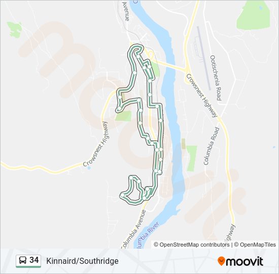 34 Bus Line Map