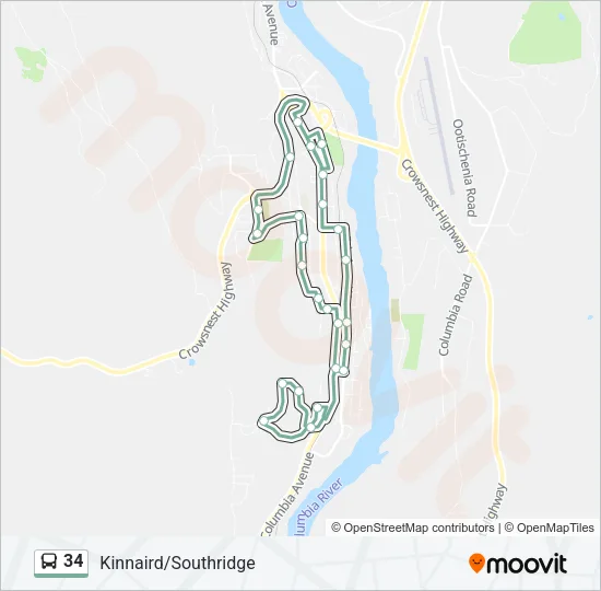 34 Bus Line Map