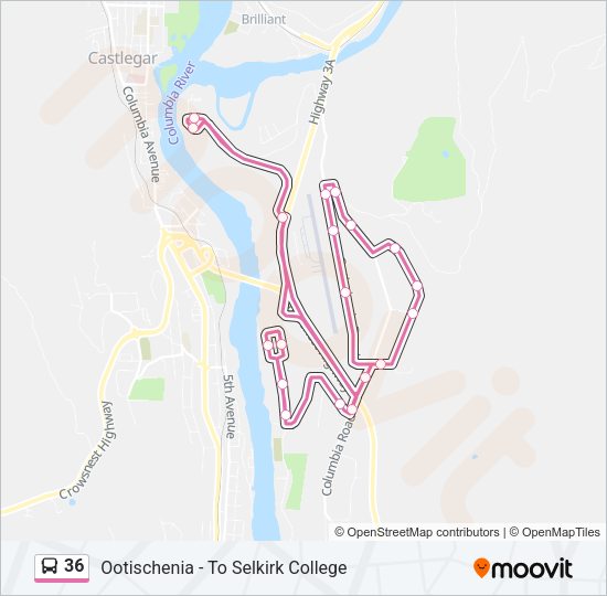 36 Bus Line Map