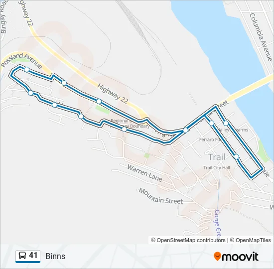 41 Bus Line Map