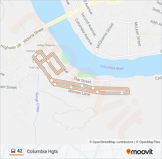 42 Bus Line Map