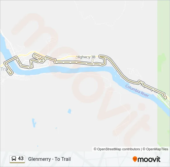 43 Bus Line Map