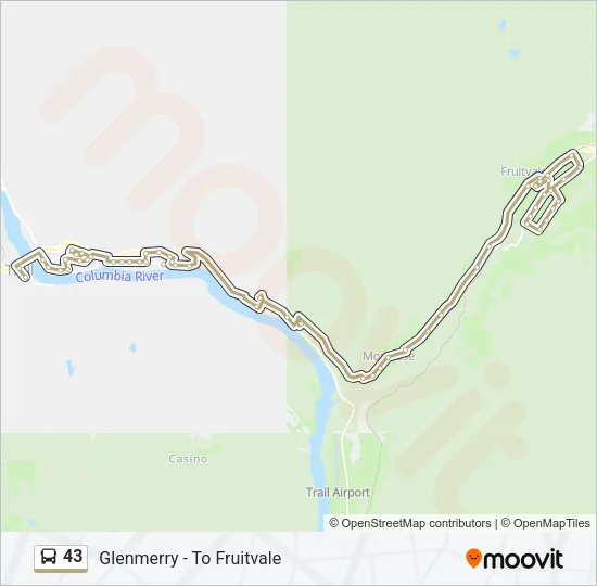 43 Bus Line Map