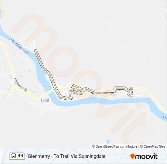 43 Bus Line Map