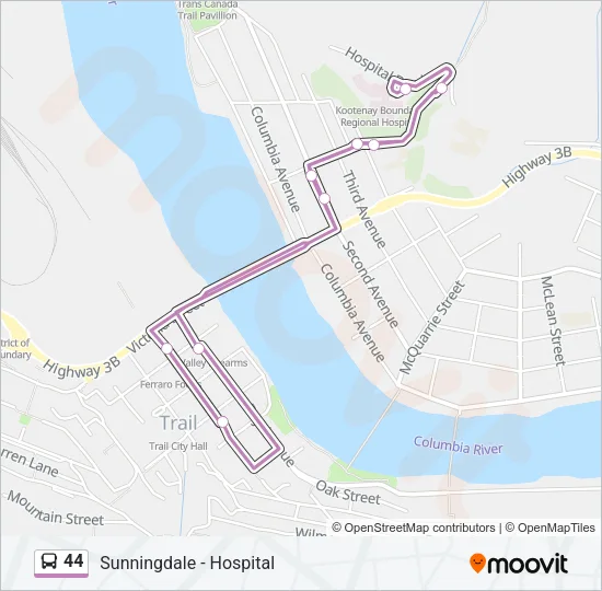 44 Bus Line Map