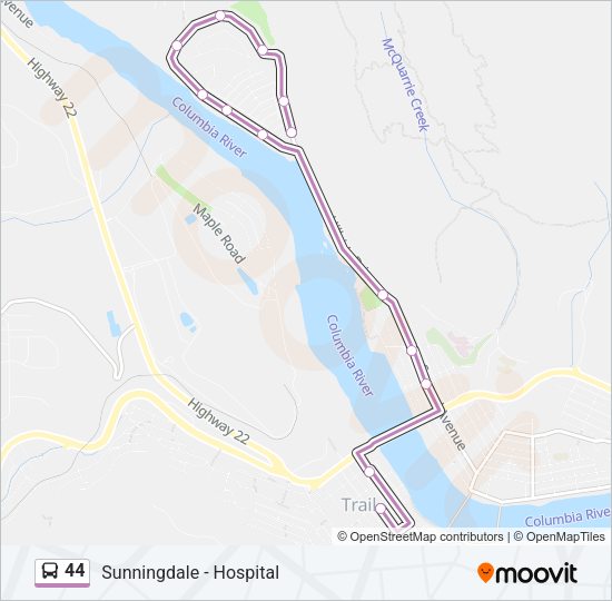 44 Bus Line Map