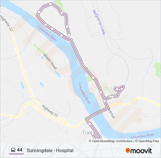 44 Bus Line Map