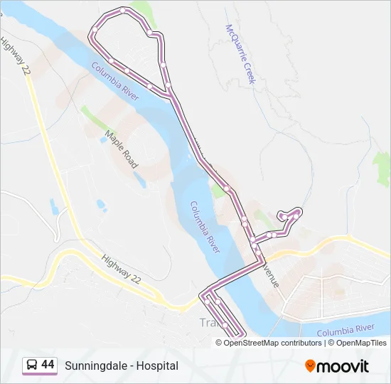 44 Bus Line Map