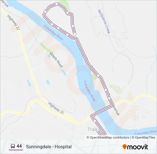 44 Bus Line Map