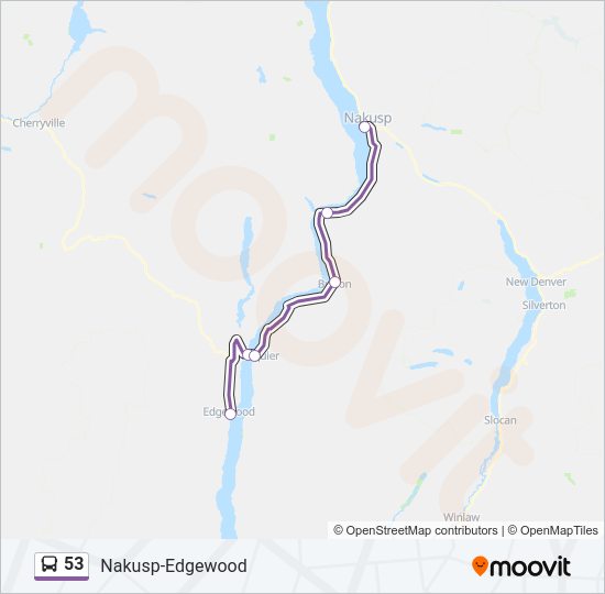 53 bus Line Map