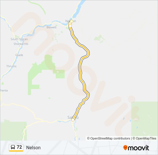 72 Bus Line Map
