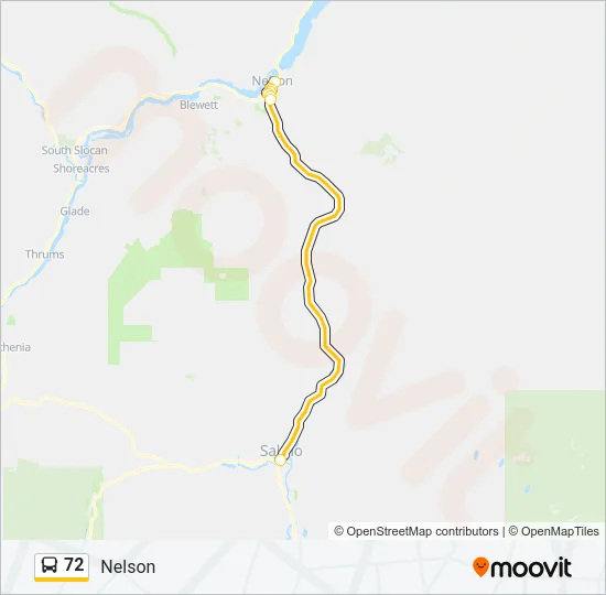 72 Bus Line Map