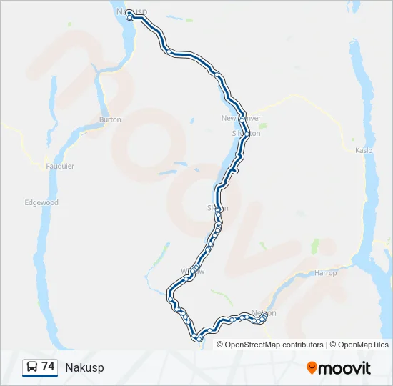 74 Bus Line Map